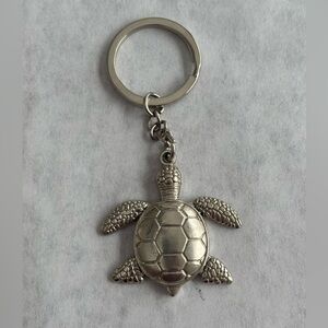 Silver Turtle Indiana Keychain